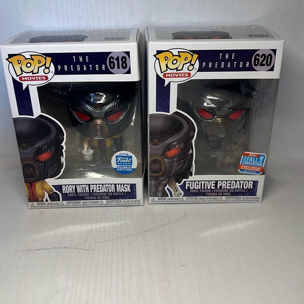 Funko Pop Movies The Predator Fugitive Predator #620 and Rory With‎ Mask #618